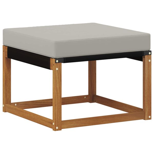 vidaXL Outdoor-Fu&szlig;hocker Massivholz Akazie und Textilene-Stoff Natur