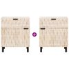 vidaXL Nachttisch mit Schubladen Wei&szlig; 50 x 33 x 60 cm Massivholz Mango
