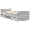 vidaXL Bettgestell mit Kopf- und Fu&szlig;teil Grau Sonoma 90x200 cm
