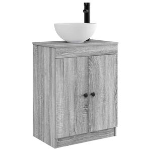 vidaXL Badezimmerschrank mit Waschbecken Grau Sonoma 54 x 35 x 83 cm