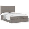 vidaXL Ottoman-Bett mit Matratze Taupe 140x190 cm Stoff