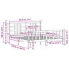 vidaXL Massivholzbett mit Kopfteil Schwarz 180x200 cm