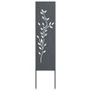 vidaXL Garten Sichtschutz-Leinwand Floral Anthrazit 32 x 140 cm