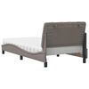 vidaXL Bett mit Matratze Taupe 100x200 cm Stoff