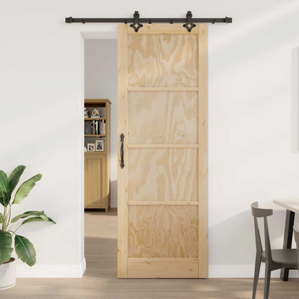 vidaXL Schiebet&uuml;r ORKDAL Braun 83 x 232 cm Massives Kiefernholz