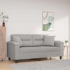 vidaXL 2-Sitzer-Sofa mit Kissen Hellgrau 140 cm Mikrofasergewebe
