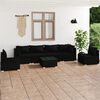 vidaXL 7-tlg. Garten-Lounge-Set mit Kissen Poly Rattan Schwarz