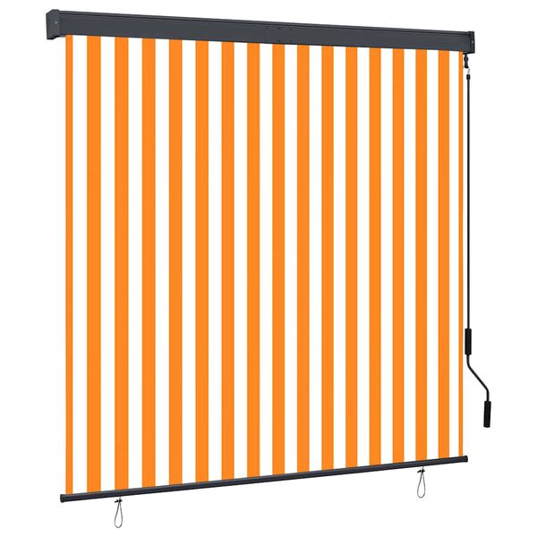 vidaXL Au&szlig;enrollo 160x250 cm Wei&szlig; und Orange