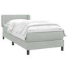 vidaXL Boxspringbett mit Matratze Hellgrau 80x210 cm Samt