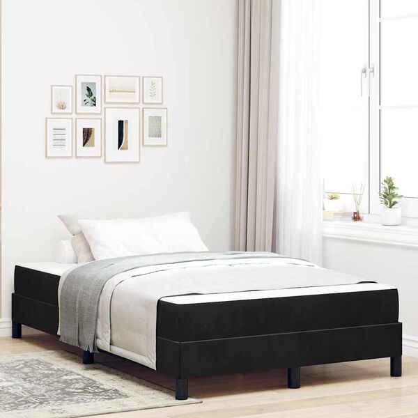 vidaXL Boxspringbett mit Matratze Schwarz 120 x 220 cm Stoff
