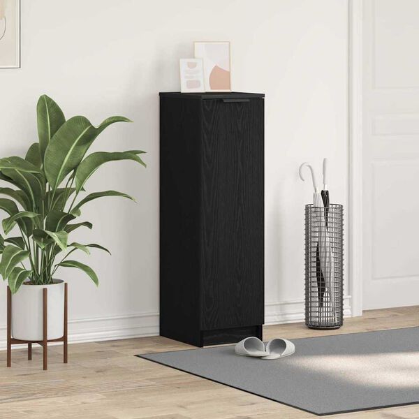 vidaXL Schuhschrank mit Regal Schwarz Eichen-Optik 29,5 x 35 x 101 cm