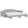 vidaXL Tagesbett Ausziehbar mit Matratzen Hellgrau 90x190 cm Samt