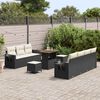 vidaXL Garten-Sofa-Set mit Kissen 10 pcs Schwarz und Creme