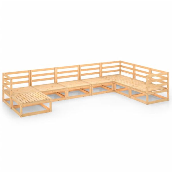 vidaXL 8-tlg. Garten-Lounge-Set Massivholz Kiefer