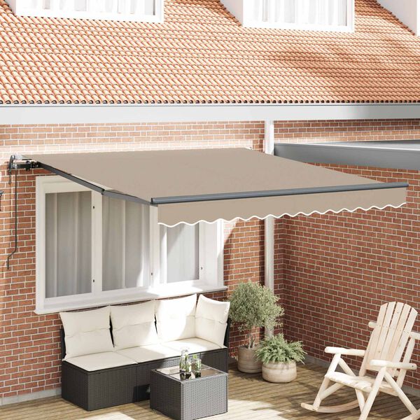 vidaXL Einziehbare Markise Beige 350 x 250 cm Stoff und Aluminium