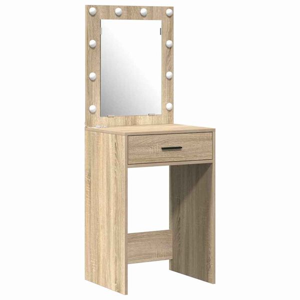 vidaXL Schminktisch 3 pcs Braun 40 x 41 x 135 cm Holzwerkstoff