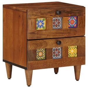 vidaXL Nachttisch Braun 40 x 33 x 46 cm Massivholz Mango