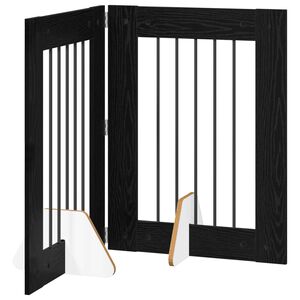 vidaXL Klappbares Hundetor mit St&auml;ndern 2 stk. Schwarz Eichen-Optik