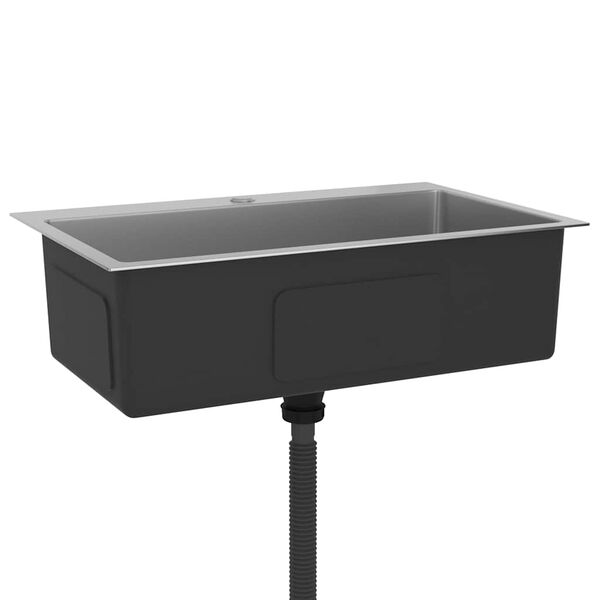 vidaXL Handgemachte Einbauspüle Edelstahl