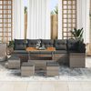 vidaXL Garten-Sofa-Set mit Kissen mit Speicher mit Kissen 10 pcs Grau
