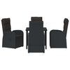 vidaXL Garten Essgruppe mit Kissen 5 pcs Schwarz Poly-Rattan