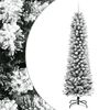 vidaXL K&uuml;nstlicher Weihnachtsbaum Schlank mit Schnee 240 cm PVC & PE