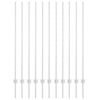 vidaXL Eingebetteter Zaunpfosten 11 Stk. Silber 180 cm