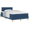 vidaXL Boxspringbett mit Kissen mit Kopfteil Blau 120 x 200 cm Stoff