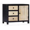 vidaXL Beistellschrank Handgeschnitzt Grau 75x35x60cm Massivholz Mango