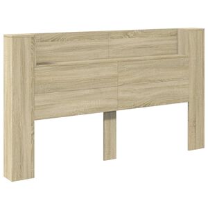vidaXL Kopfteil-Schrank mit LED mit Regal Sonoma 180 x 16,5 x 103,5 cm