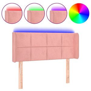 vidaXL LED Kopfteil Rosa 83x16x78/88 cm Samt
