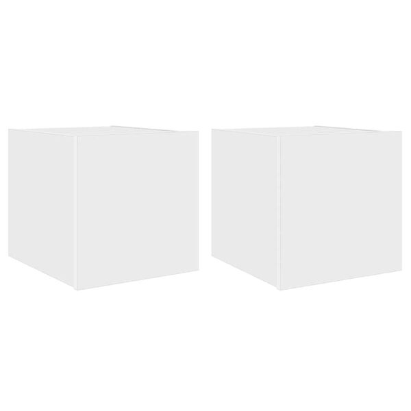 vidaXL TV-Wandschr&auml;nke mit LED-Leuchten 2 Stk. Wei&szlig; 30,5x35x30 cm