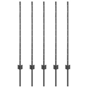 vidaXL Eingebetteter Zaunpfosten 5 Stk. Grau 140 cm