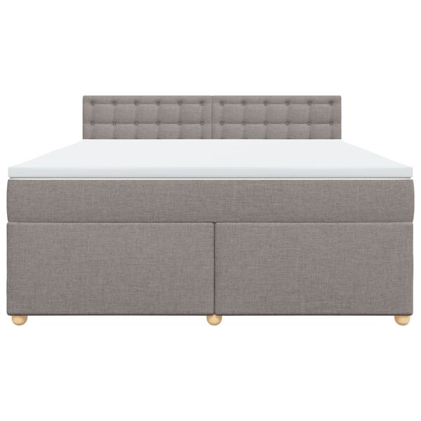 vidaXL Boxspringbett mit Matratze Taupe 180x200 cm Stoff
