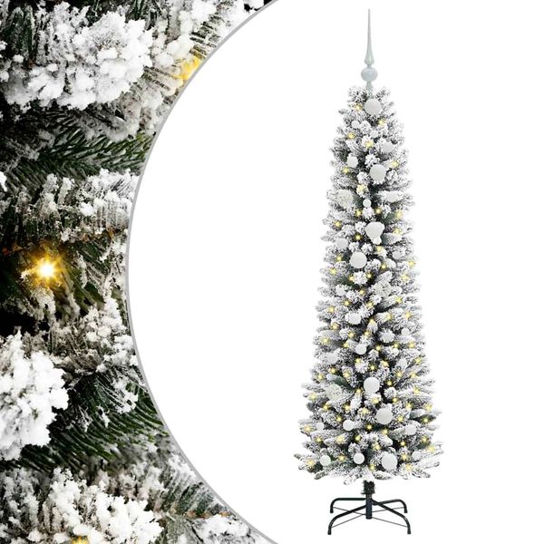 vidaXL K&uuml;nstlicher Weihnachtsbaum mit 150 LEDs mit St&auml;nder Wei&szlig; 150 cm
