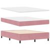 vidaXL Boxspringbett mit LED-Lichtleisten Rosa 140 x 200 cm Samt