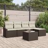 vidaXL Sofa Set mit Kissen 6 pcs Braun und Creme Poly-Rattan