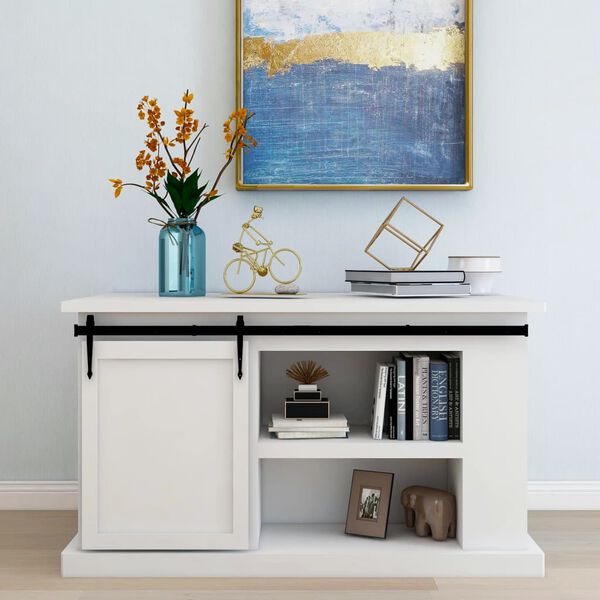 vidaXL Mini Schiebet&uuml;rbeschlag Set f&uuml;r Schrankt&uuml;ren Carbonstahl 152 cm