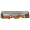 vidaXL Outdoor-Sofagarnitur mit Kissen 9 pcs Nat&uuml;rlich und Hellgrau