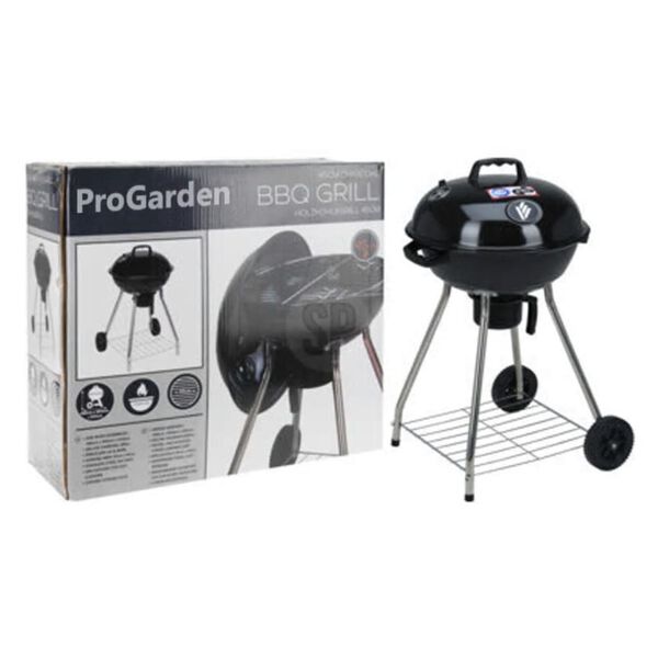 ProGarden Grill mit R&auml;dern 47 cm Schwarz