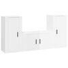 vidaXL 3-tlg. TV-Schrank-Set Hochglanz-Wei&szlig; Holzwerkstoff