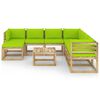 vidaXL 9-tlg. Garten-Lounge-Set mit Kissen Impr&auml;gniertes Kiefernholz