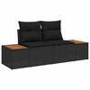 vidaXL Garten-Sofa-Set mit Speicher 7 pcs Schwarz Poly Rattan