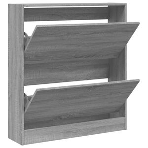 vidaXL Schuhschrank Grau Sonoma 80x21x87,5 cm Holzwerkstoff