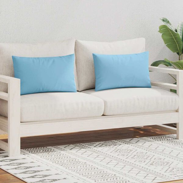 vidaXL Gartenkissen 2 Stk. 60 x 40 cm Hellblau