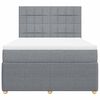 vidaXL Boxspringbett mit Matratze Hellgrau 140x190 cm Stoff