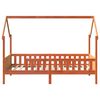 vidaXL Kinderbett Hausbett Wachsbraun 90x190 cm Massivholz Kiefer
