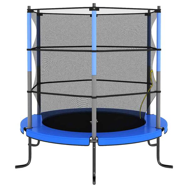vidaXL Trampolin mit Sicherheitsnetz Rund 140x160 cm Blau