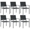 vidaXL Gartenst&uuml;hle 6 Stk. Schwarz 54x62,5x89 cm Poly Rattan
