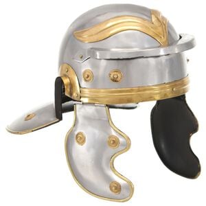 vidaXL R&ouml;mischer Soldaten-Helm Antik Replik f&uuml;r LARP Silbern Stahl